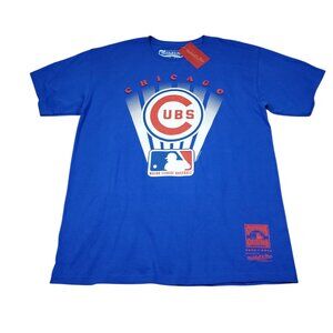 Chicago Cubs Mitchell & Ness Cooperstown Collection Blue Logo T-Shirt Large